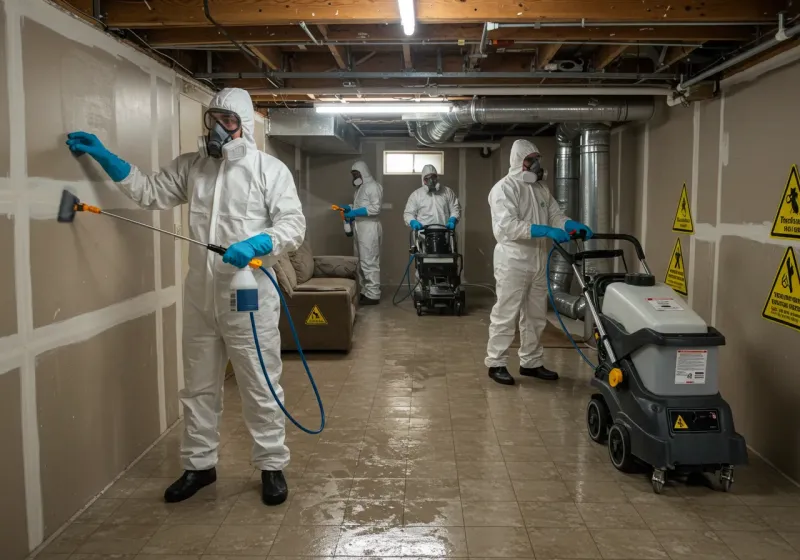 Basement Moisture Removal and Structural Drying process in Paris, TX